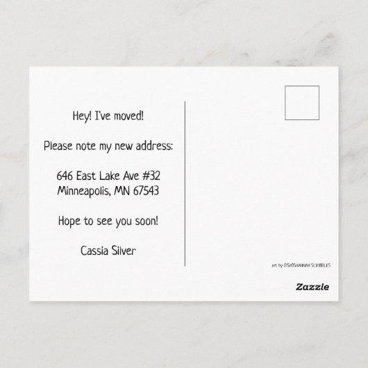 新しいホームアドレスの移動祈りの言葉プラントの水色 ポストカード (裏面)