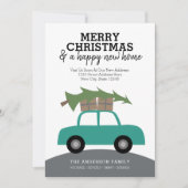 新しいホームアドレスを移動してクリスマスを楽しむ シーズンカード (正面)
