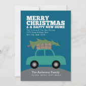 新しいホームアドレスを移動してクリスマスを楽しむ シーズンカード (正面)