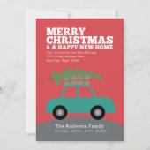 新しいホームアドレスを移動してクリスマスを楽しむ シーズンカード (正面)