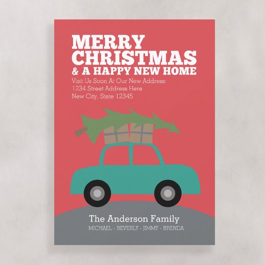 新しいホームアドレスを移動してクリスマスを楽しむ シーズンカード