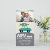 新しいホームアドレスを移動してクリスマスを楽しむ シーズンカード (スタンド正面)