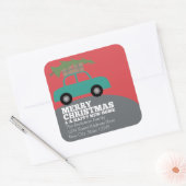新しいホームアドレスを移動してクリスマスを楽しむ スクエアシール (封筒)