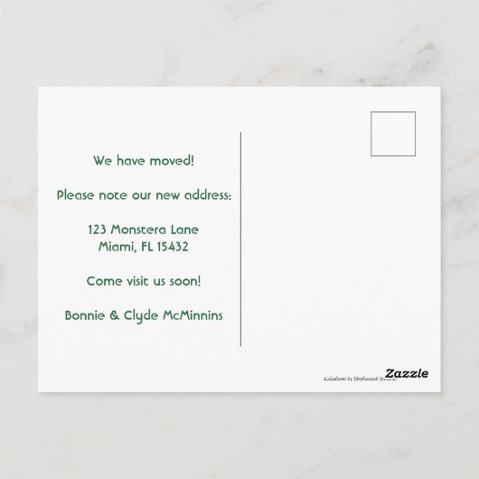 新しいホームアドレスカラジ葉ウムウォーターカラーシック ポストカード (裏面)