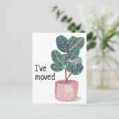 新しいホームアドレスカラテア祈りの言葉植物の水色 ポストカード (スタンド正面)