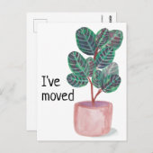 新しいホームアドレスカラテア祈りの言葉植物の水色 ポストカード (正面/裏面)