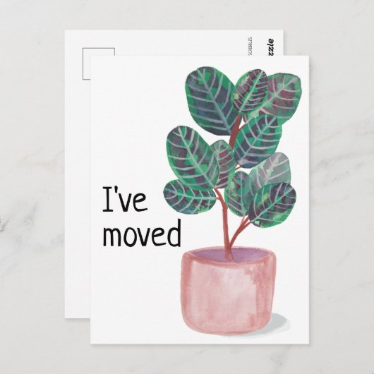 新しいホームアドレスカラテア祈りの言葉植物の水色 ポストカード (正面/裏面)