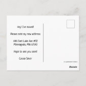 新しいホームアドレスサボテンの水色の移動 ポストカード (裏面)