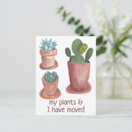 新しいホームアドレスサボテンの水色の移動 ポストカード