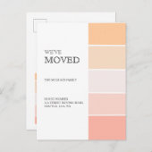 新しいホームアドレスバラピンク桃のお知らせ 案内ポストカード (正面/裏面)