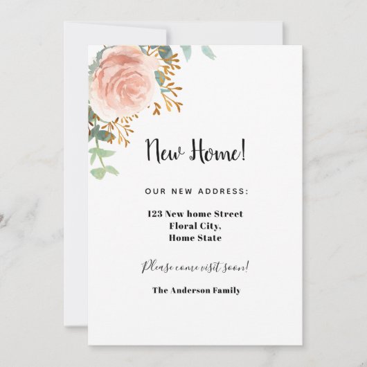 新しいホームアドレスバラ金ゴールドフローラユーカリ 案内状 (正面)