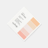 新しいホームアドレスピンク桃の発表パーティー スタンダードカクテルナプキン (角)