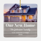 新しいホームアドレスフォトホリデー セラミックオーナメント (裏面)