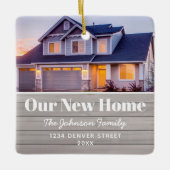 新しいホームアドレスフォトホリデー セラミックオーナメント (正面)