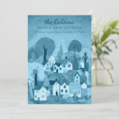 新しいホームアドレスムービングキュートカントリービレッジアート 招待状 (スタンド正面)