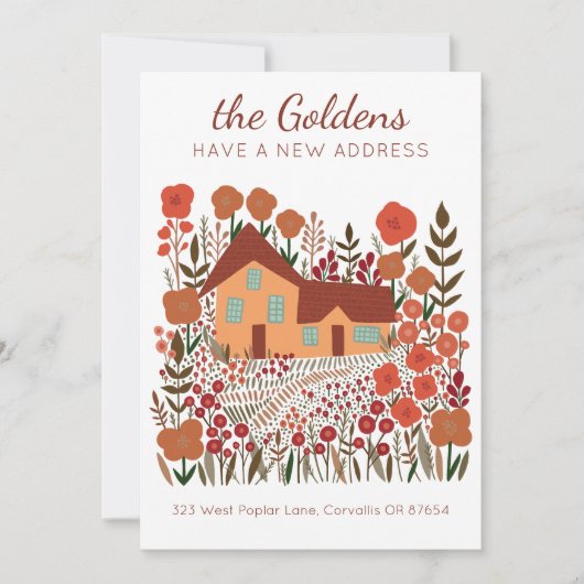 新しいホームアドレスムービングファームハウスフラワーズオータム カード (正面)