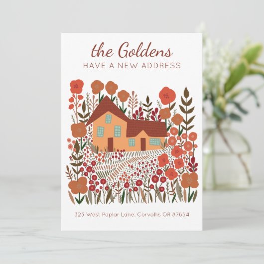 新しいホームアドレスムービングファームハウスフラワーズオータム カード (スタンド正面)
