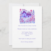 新しいホームアドレスムービングファームハウスフラワーパープル カード (裏面)