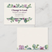 新しいホームアドレスユーカリの動く発表 ノートカード (正面/裏面)