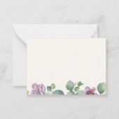 新しいホームアドレスユーカリの動く発表 ノートカード (裏面)