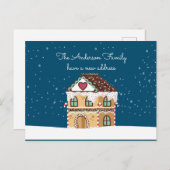 新しいホームアドレス冬のクリスマス引っ越しました  案内ポストカード (正面/裏面)