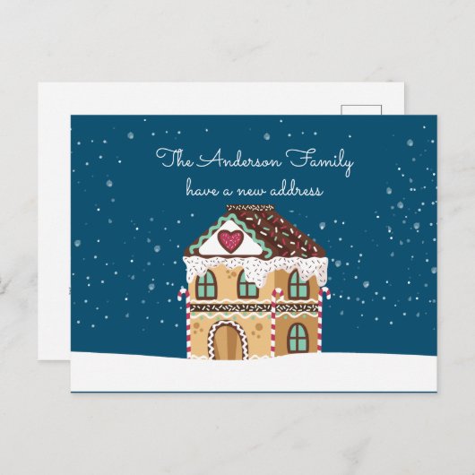 新しいホームアドレス冬のクリスマス引っ越しました 案内ポストカード (正面/裏面)