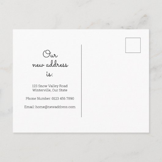 新しいホームアドレス冬のクリスマス引っ越しました 案内ポストカード (裏面)