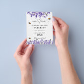 新しいホームアドレス変更ラベンダーミツバチ移動 チラシ (手)