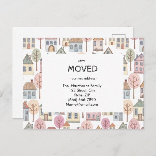 新しいホームアドレス引っ越しましたの発表カスタム ポストカード (正面/裏面)