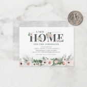 新しいホームアドレス引っ越しましたフローラの発表 ノートカード (正面/裏面インサイチュ)