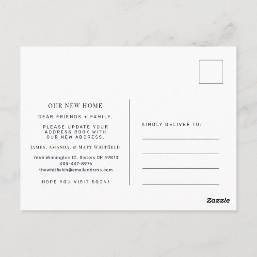 新しいホームアドレス引っ越しましたフローラの移動 ポストカード (裏面)