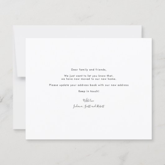新しいホームアドレス引っ越しました通知カード (裏面)