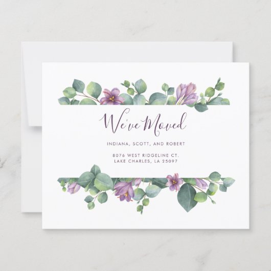 新しいホームアドレス引っ越しました通知カード (正面)