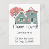 新しいホームアドレス引越し告知かわいい家 ポストカード (正面)