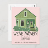 新しいホームアドレス引越し告知かわいい家 ポストカード (正面/裏面)