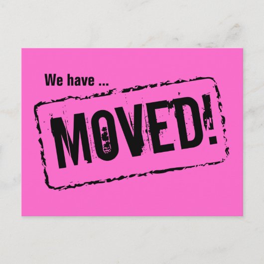 新しいホームアドレス用のピンク色の移動はがき 案内ポストカード (正面)