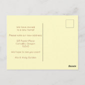 新しいホームアドレス私たちは農家の花を移動した ポストカード (裏面)