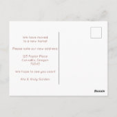 新しいホームアドレス私たちは農家の花を移動した ポストカード (裏面)