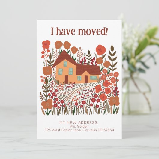 新しいホームアドレス私は農家の花を移動した カード (スタンド正面)