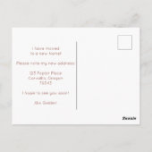 新しいホームアドレス私は農家の花を移動した ポストカード (裏面)