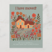 新しいホームアドレス私は農家の花を移動した ポストカード (正面)