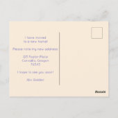 新しいホームアドレス私は農家の花を移動した ポストカード (裏面)