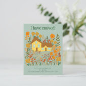 新しいホームアドレス私は農家の花を移動した ポストカード (スタンド正面)