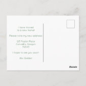 新しいホームアドレス私は農家の花を移動した ポストカード (裏面)