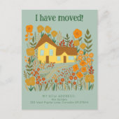 新しいホームアドレス私は農家の花を移動した ポストカード (正面)