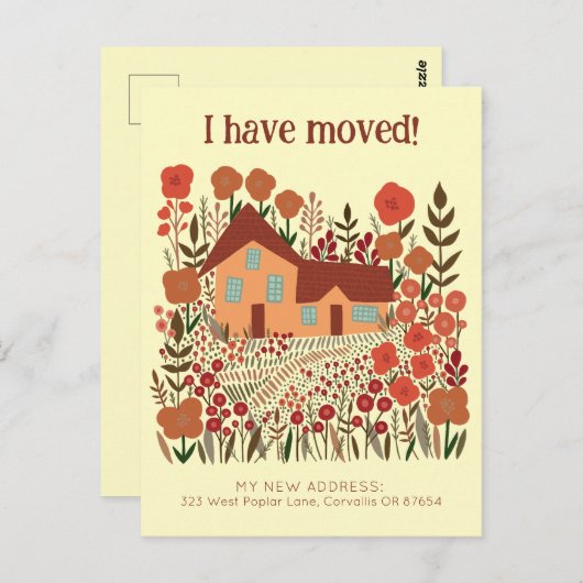 新しいホームアドレス私は農家の花を移動した ポストカード (正面/裏面)