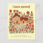 新しいホームアドレス私は農家の花を移動した ポストカード (正面)