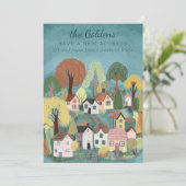 新しいホームアドレス移動かわいいカントリービレッジカード 招待状 (スタンド正面)