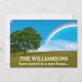 新しいホームアドレス美しい虹の写真の移動 案内状 (正面)