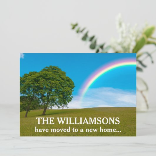 新しいホームアドレス美しい虹の写真の移動 案内状 (スタンド正面)
